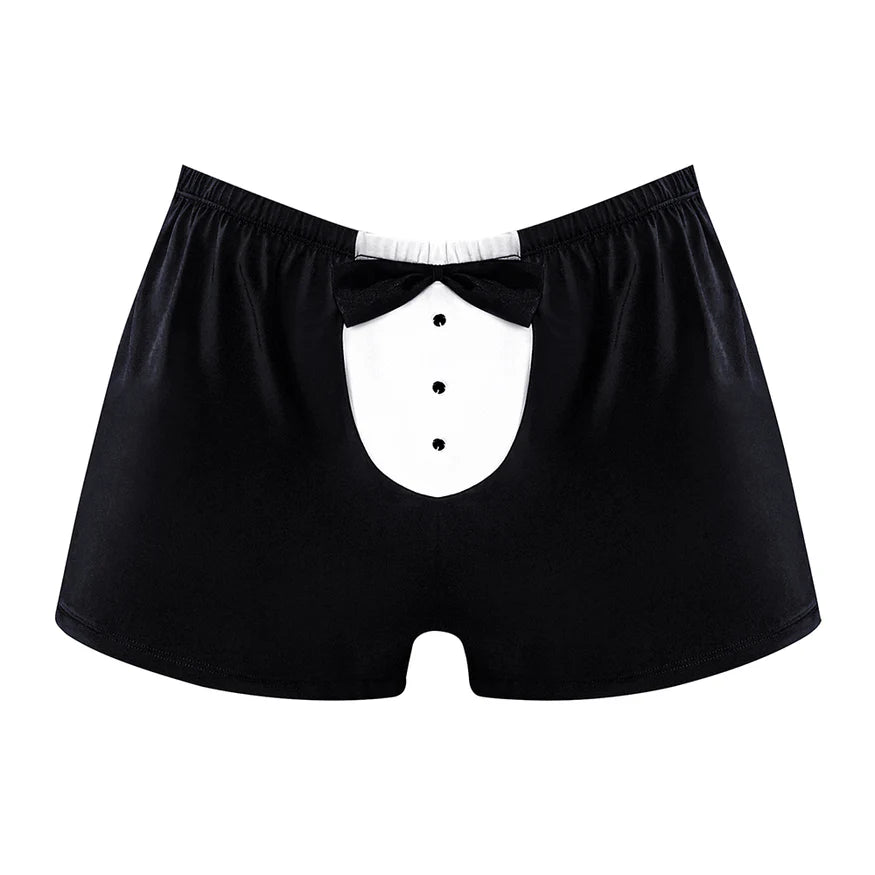Male Power Tuxedo Boxer - Black - O/S