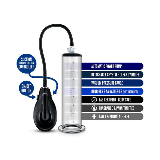 Blush Performance VX9 Auto Penis Pump - Clear
