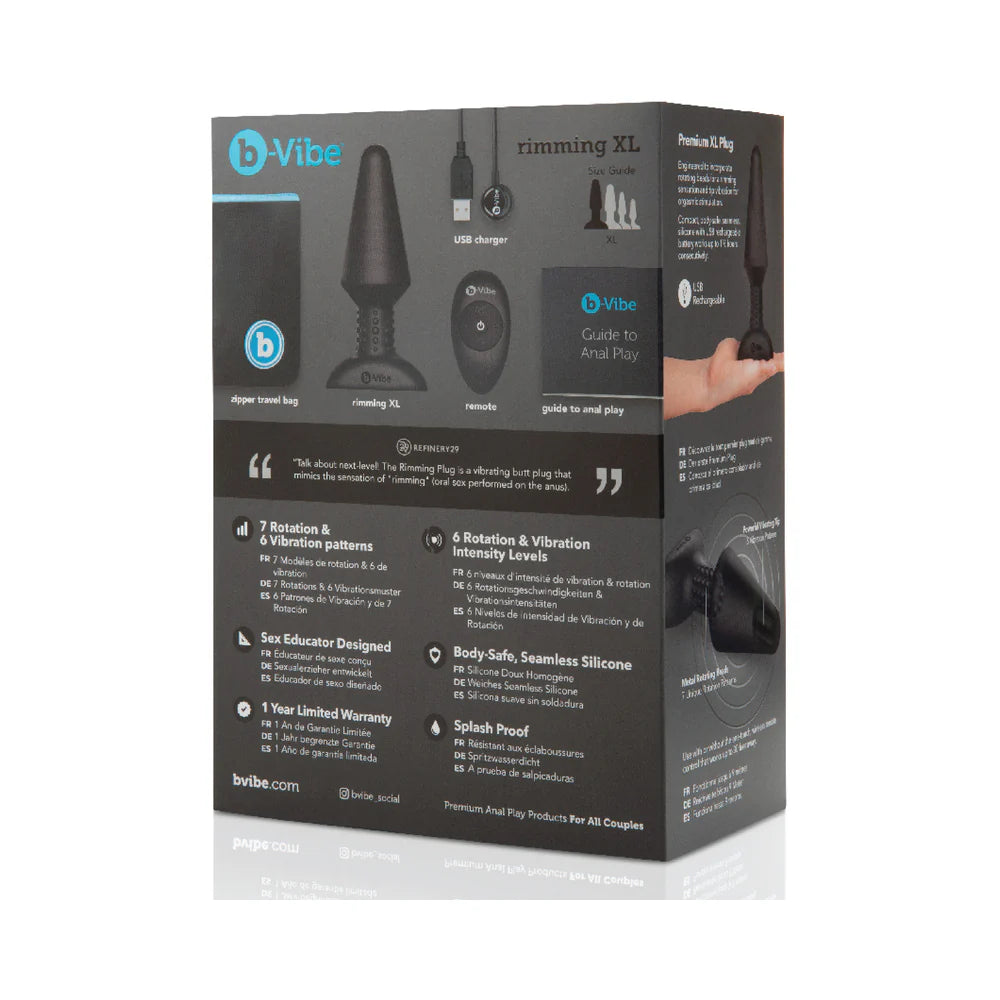 b-Vibe Rimming XL Rotating and Vibrating Remote Control Plug