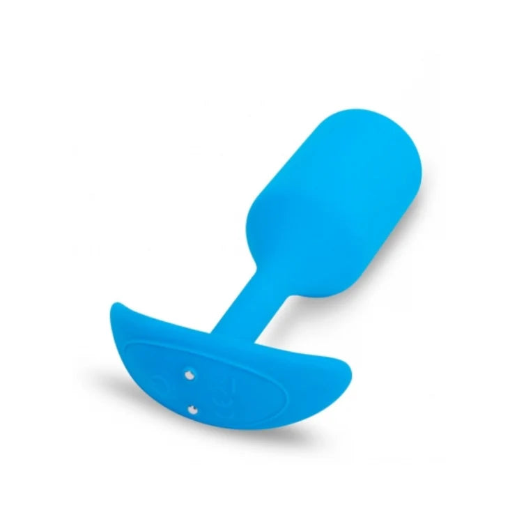 b-Vibe Vibrating Snug Plug 3 Weighted Anal Plug - Blue