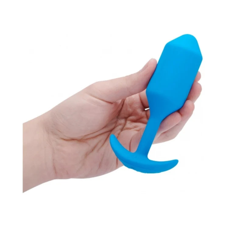 b-Vibe Vibrating Snug Plug 3 Weighted Anal Plug - Blue