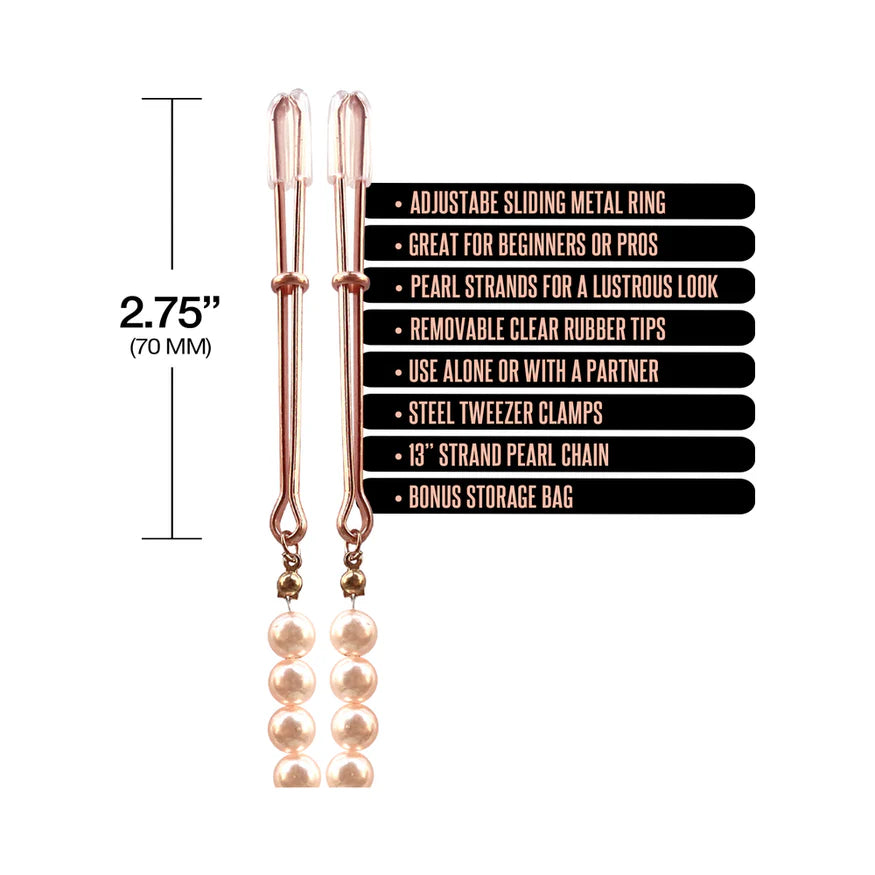 Pearl Drop Beaded Tweezer Nipple Clamps