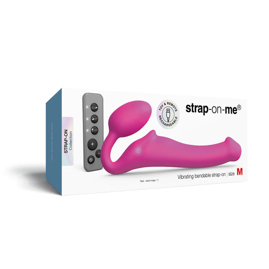 Strap-On-Me Vibrating Bendable Strap-On - Fuchsia