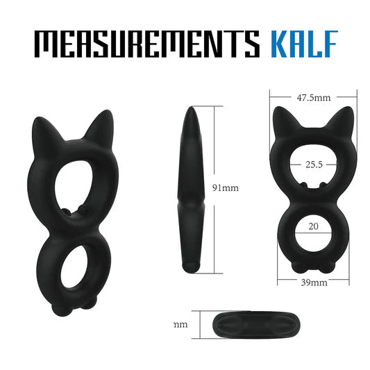 Velv'Or Rooster Kalf Cat Ears Double Cock Ring