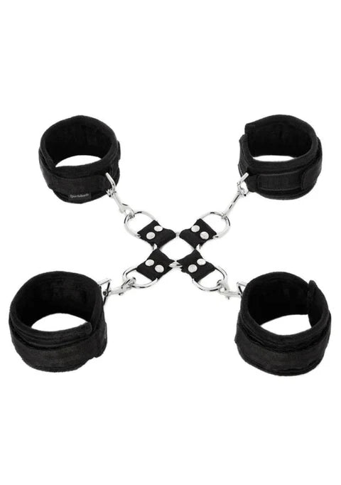 Hog Tie & Cuff Set Black - 5-Piece Adjustable