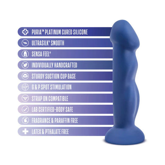 Avant D12 Suko 8 in. Dual Density Silicone Dildo - Indigo