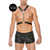 Ouch! Men's Bonded Leather Harness With Metal Bit Black