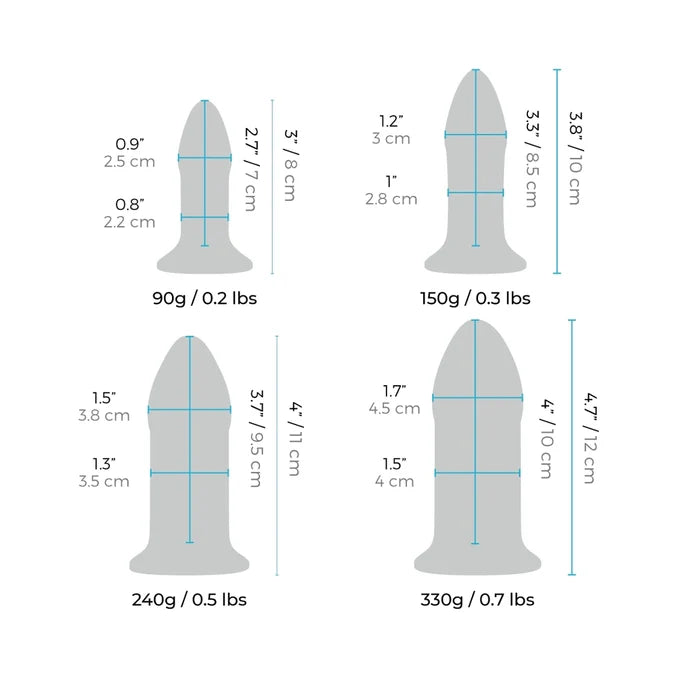 b-Vibe 4-Piece Anal Dilators Glass Plug Set