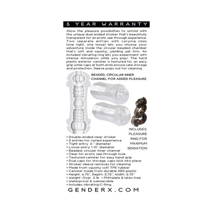 Gender X Double Fantasy Dual Entry Stroker - Clear