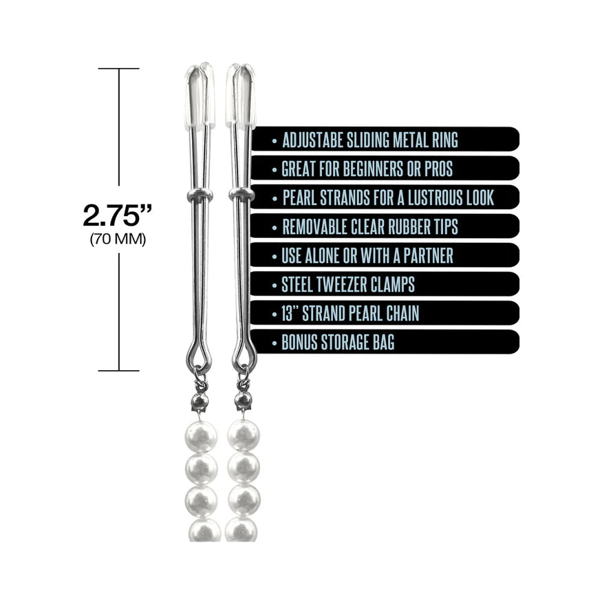 Pearl Drop Beaded Tweezer Nipple Clamps