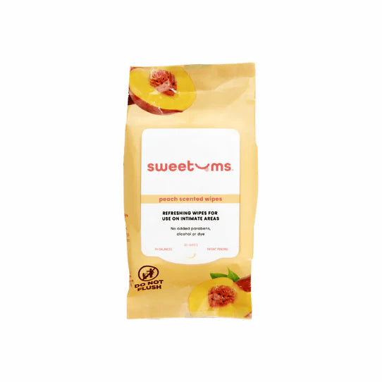 Sweetums Intimate Wipes Peach Scent (Unflavored) 30-Pack.