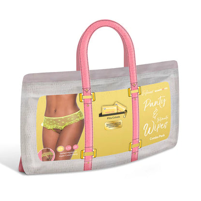 Magic Silk Sweetums Skirted Hipster with Open Crotch Panty - Pina Colada
