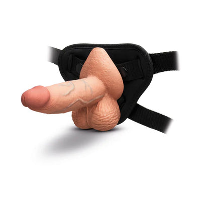 b-Vibe Slipskin Realistic Silicone Dildo 6 in. Girthy - Mocha