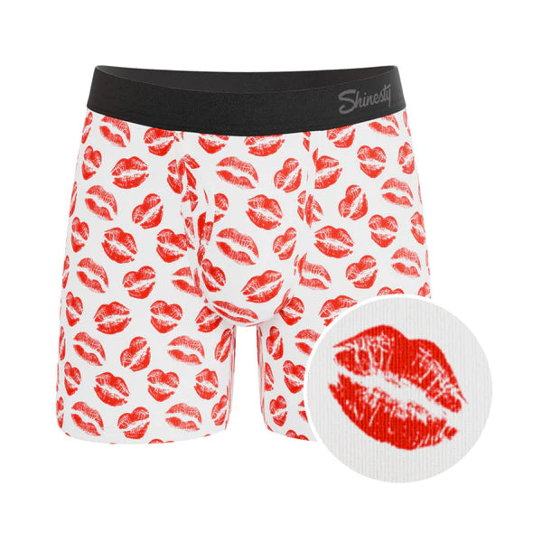 Pucker Up Lipstick Kiss Ball Hammock Pouch Underwear with Fly