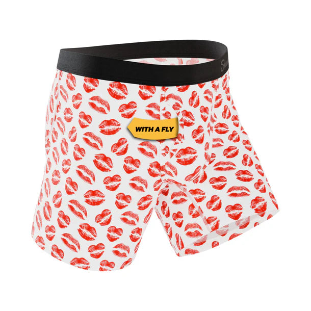Pucker Up Lipstick Kiss Ball Hammock Pouch Underwear with Fly