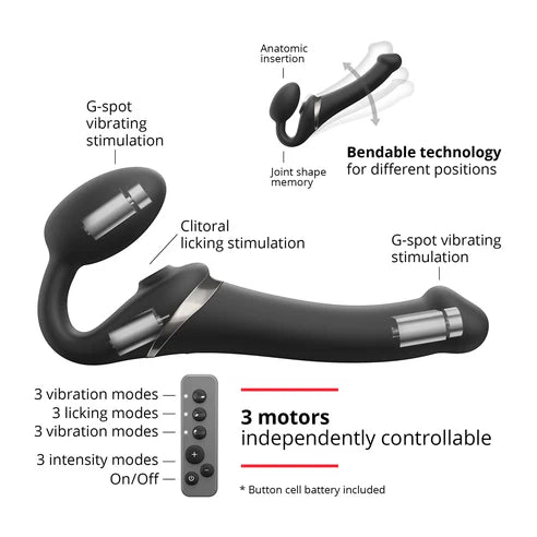 Strap-On-Me Multi Orgasm Bendable Strap-On - Black